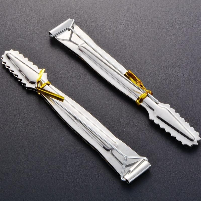 [Australia] - 2 Pieces Shisha Coal Tongs Metal Charcoal Pliers Arabian Hookah Accessories Kitchen Utensils 
