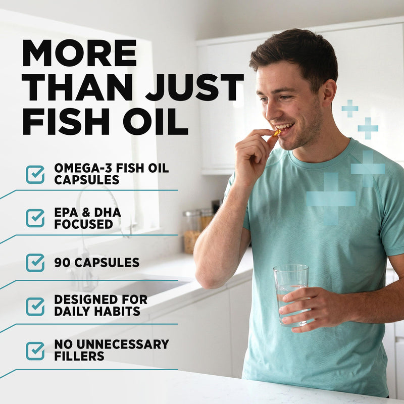 Awesome Supplements - Awesome Health - Omega - Pure Fish Oil - Support Heart Health & Brain Function -Heavy Metal Free - 90 Capsules
