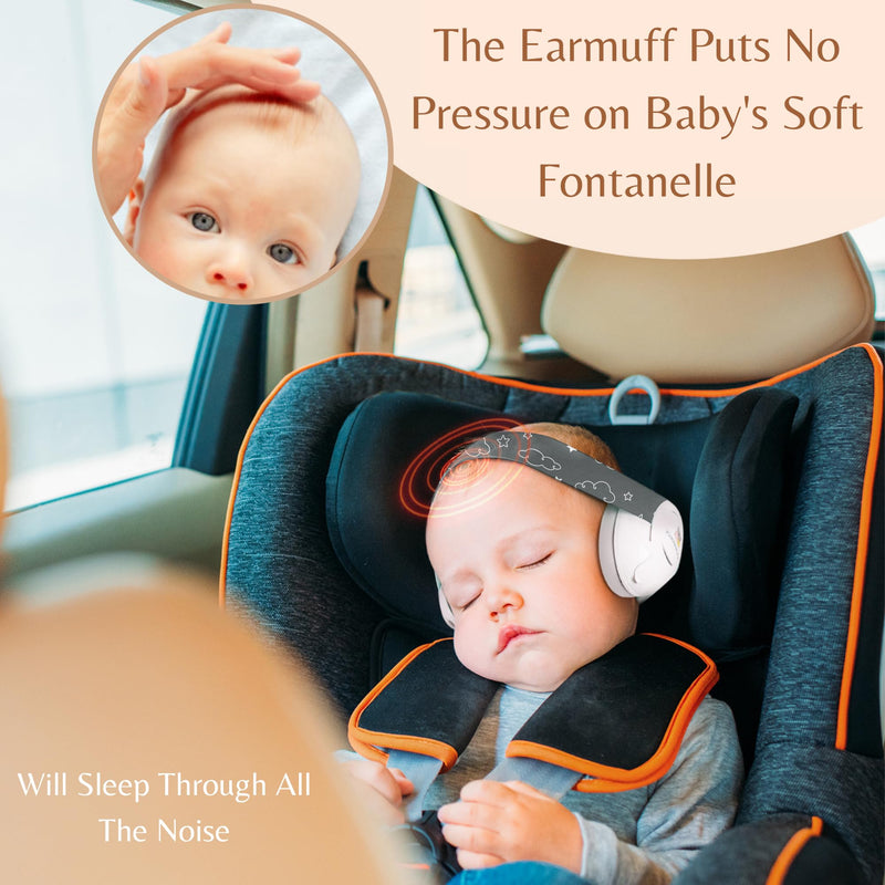 [Australia] - Baby Noise Cancelling Headphones - Soundproof Ear Muffs for Sleep 0-24 Months Gray 