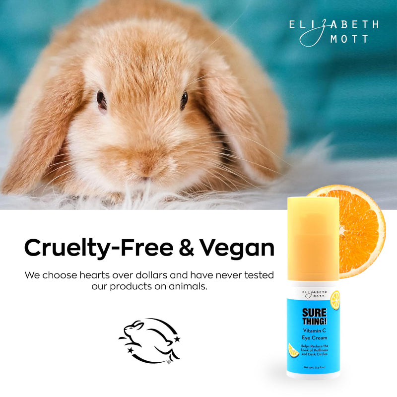 Elizabeth Mott Sure Thing Vitamin C Eye Cream, 15ml | Vitamin C Eye Cream, Hydrating & Brightening, Targets Dark Circles & Puffiness, Vegan, Fragrance-Free, Cruelty-Free