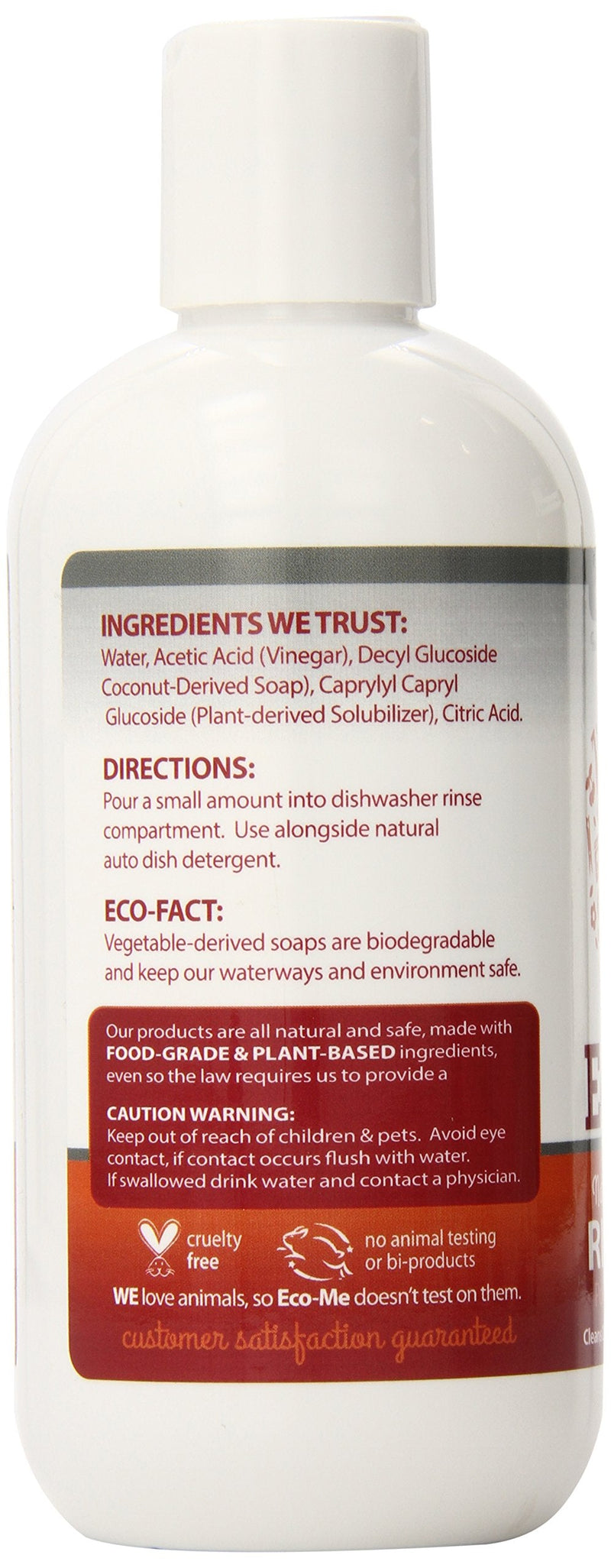 [Australia] - Eco-me Auto Dish Rinse Aid, Clear, Fragrance Free, 8 Fl Oz 