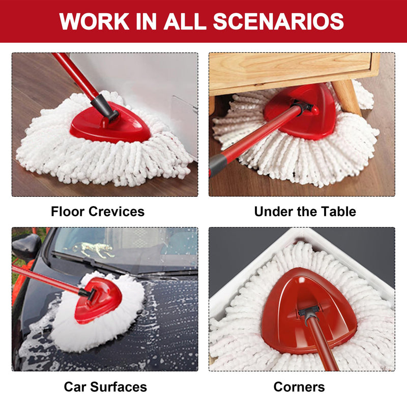 [Australia] - 4 Pack Mop Heads Replacement for O-Ceda Easy Wrin Spin Mop, Microfiber Spin Mop Refills, Easy Cleaning Mop Head Replacement 4 