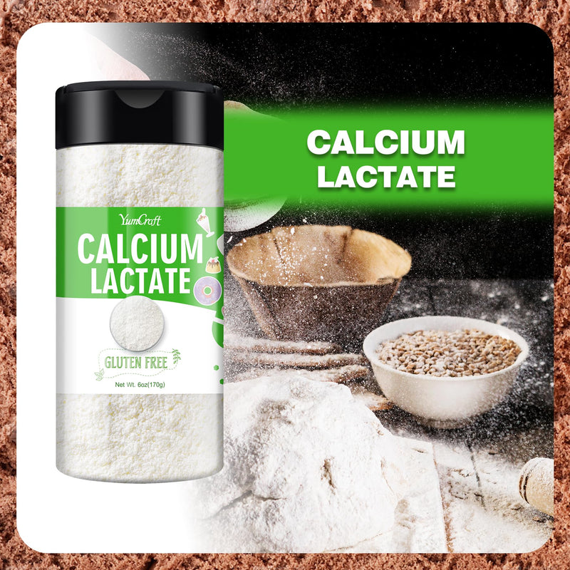 [Australia] - 170g Calcium Lactate Powder - Vegan - 100% Pure - Food Grade - Retain the Shape of Food - Calcium Powder Supplement - Supports Bone Health - Suitable for Baking Milk Bread Pastries 