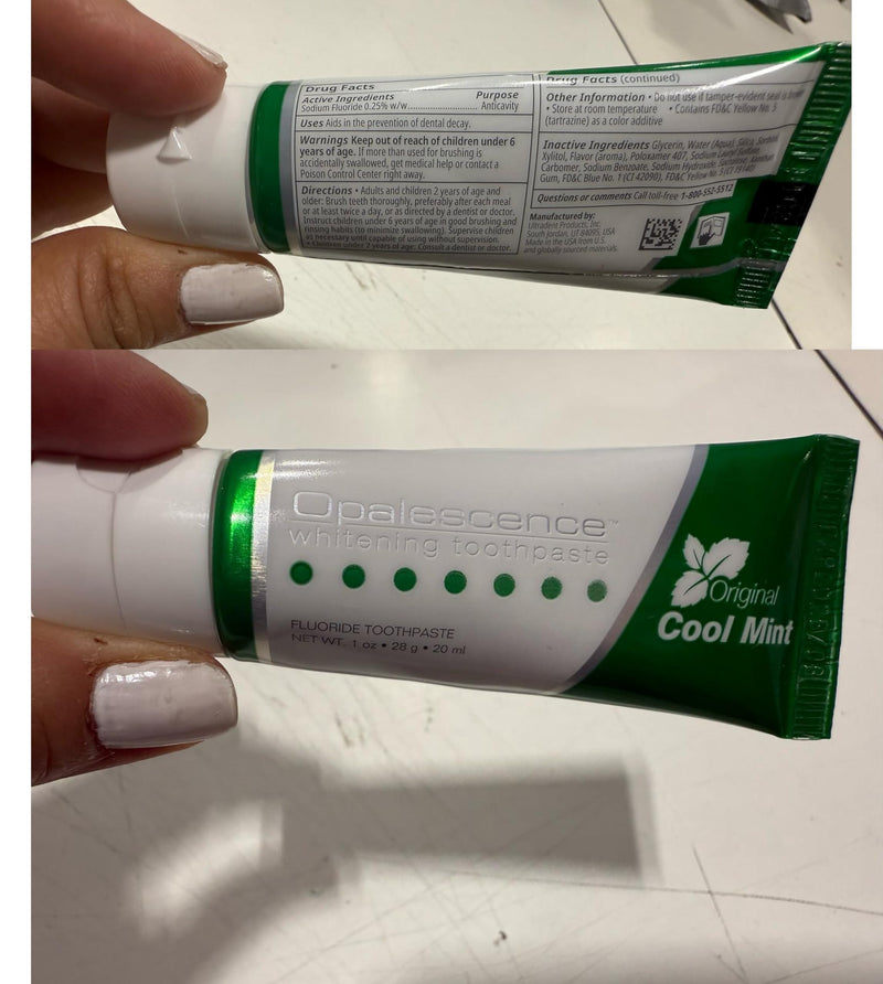 Opalescence Go Teeth Whitening Strips (12 Treatments) Hydrogen Peroxide Formula – Enamel Safe – Slip Free – Sensitivity Free – Includes Small Sample Size 1 oz Original Whitening Toothpaste - 6050-402
