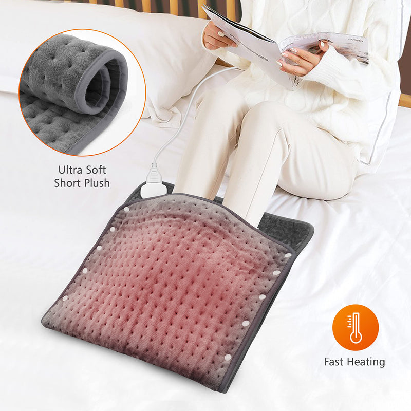 [Australia] - Snailax large heating pad for back, neck, shoulder, stomach, feet 84 x 43cm, electric heat pad with automatic switch-off, washable heat pad to relieve back pain, foot warmer gray 