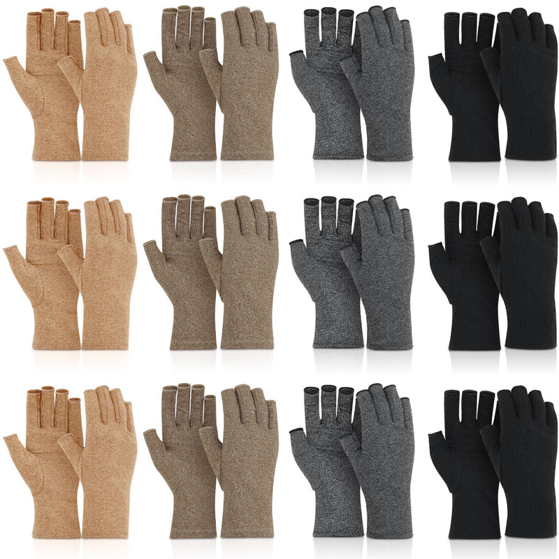 12 Pairs Arthritis Compression Gloves Relieve Carpal Tunnel Pain Arthritis Pain Relief Gloves for Women Men Rheumatoid Tendonitis Osteoarthritis Swelling