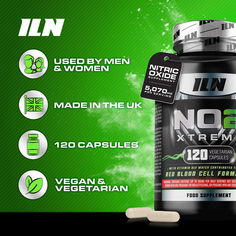 NO2 Xtreme – High Strength 5,070mg Nitric Oxide Supplements for Men & Women – Nitric Oxide Booster Pre Workout Tablets with L Arginine (120 Vegetarian Capsules) 120 count (Pack of 1)