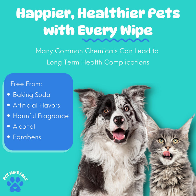 [Australia] - All-in-1 Dog Teeth Cleaning Wipes | Enzymatic Whitening + Micro Scrubbing Beads | No Mess, Pet Dental Wipes & Finger Tooth Brushing Kit | Plant-Based Dental Care for Cats & Dogs (60 Count) 