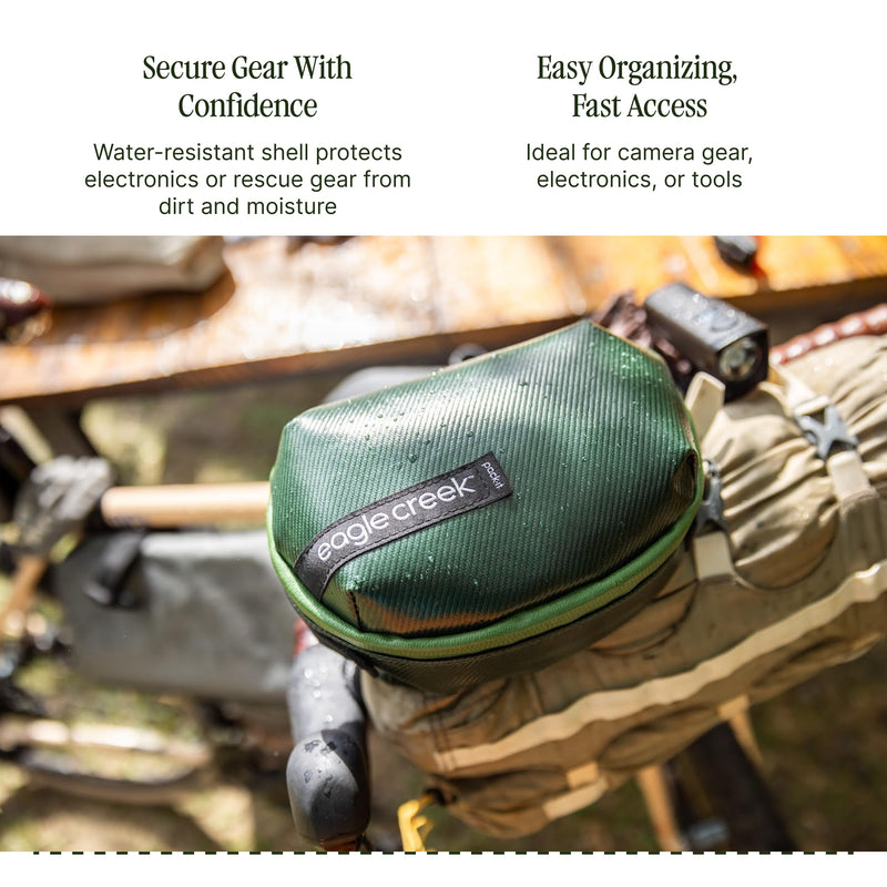 Eagle Creek Pack-It Gear Cube - Durable Packing Cube & Outdoor Travel Organizer to Keep Items Secure - Water Resistant - Easily Attachable - Easy Gripping - Small, Atlantic Blue
