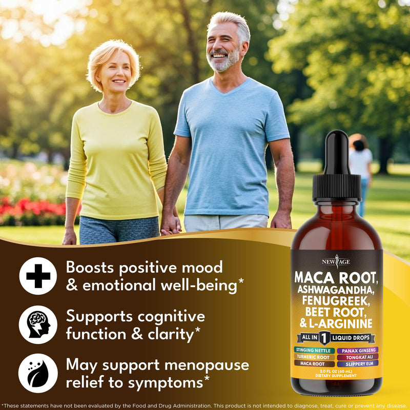 [Australia] - Organic Maca Root Liquid Drops with Ashwagandha, Nettle, Fenugreek, Beet Root and L-Arginine Liquid Multivitamin for Women and Men (1) 2 Fl Oz (Pack of 1) 