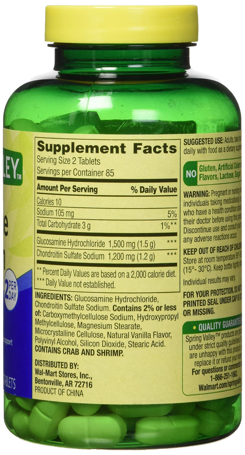 [Australia] - Spring Valley - Glucosamine Chondroitin, Triple Strength, 340 Tablets, Twin Pack 