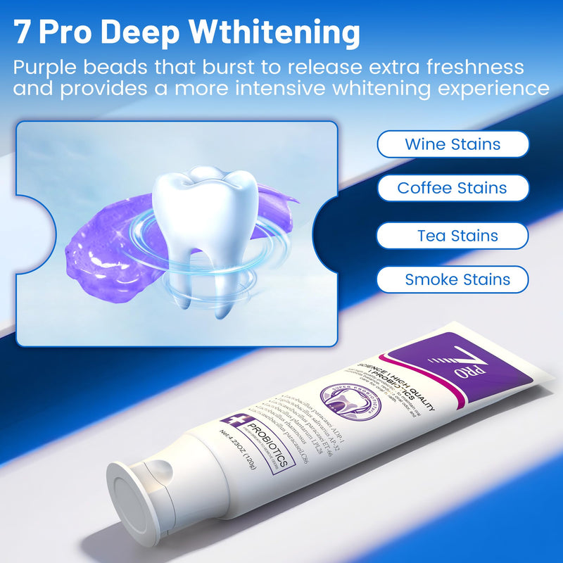 [Australia] - SP-6 Toothpaste Set, 6 Probiotics for Whitening & Cooling Fresh Breath, and 7- Pro Intense Whitening, Fluoride-Free, Safe for Enamel, Deep Brigthtening & Freshness 3 in1 Set SP-6+7Pro ToothPaste Set 1 Ounce (Pack of 3) 