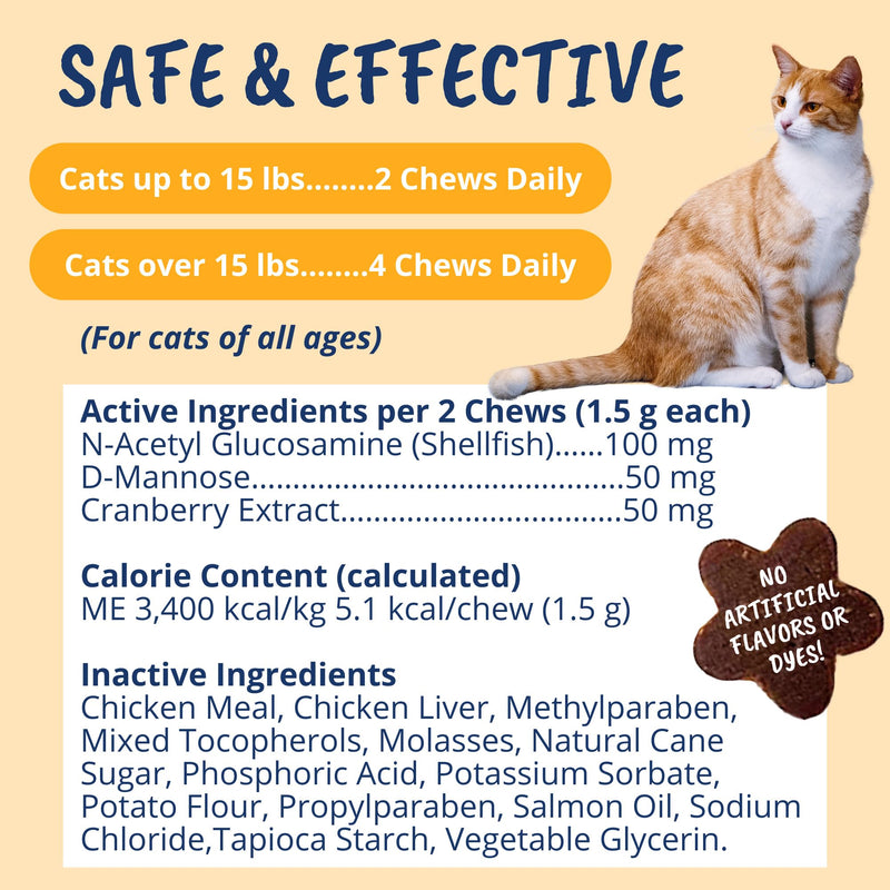 Under The Weather Pet Urinary Tract Support Chews for Cats | Promote Healthy Urinary Function in Cats | 60 Star Shaped Soft Chews - PawsPlanet Australia