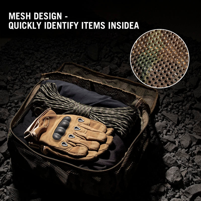 3 PCS Tactical Modular Packing Cubes, Large Capacity Mesh Storage Bag,Outdoor Travel Organize Storage Pouches Bags. camouflage