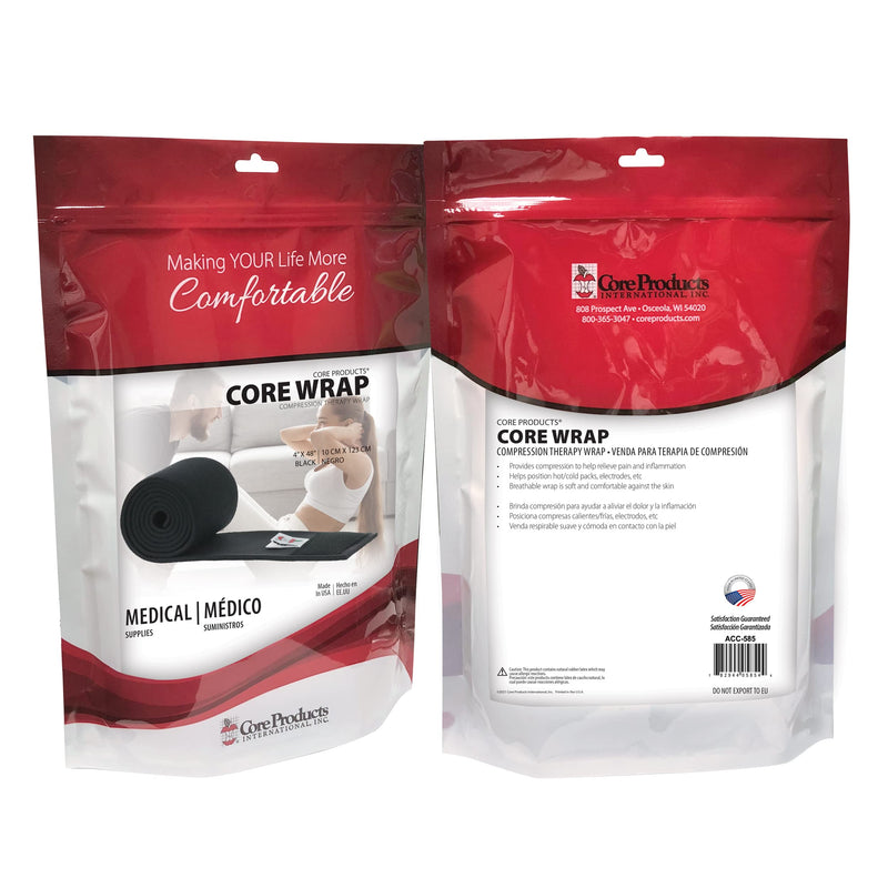 Core Products Core Wrap, Compression Therapy Wrap, Black - 4" X 48" 4" X 48"
