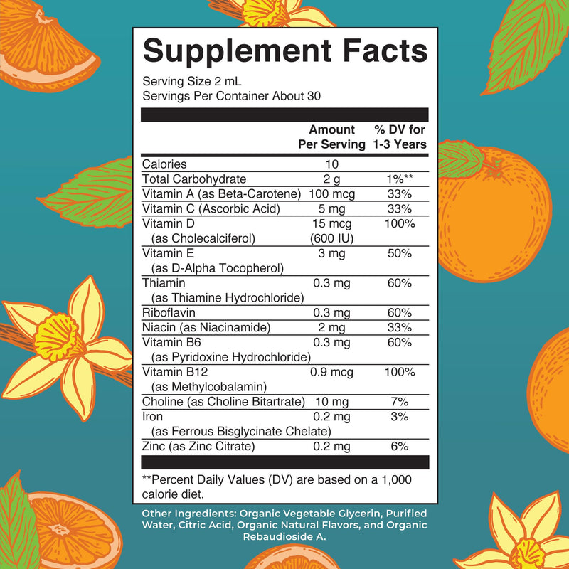 MARYRUTH'S Organic Toddler Multivitamin Drops with Iron,Vegan,30 Servings | Vegan, 30 Servings Toddler Multi + Iron