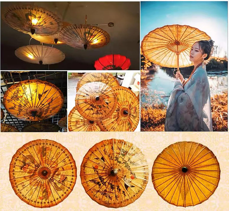 Chinese Japanese Handmade Parasol Umbrella,Asian Decoration DIY Art Dance Classical Umbrella for Wedding Parties Photography Costumes Cosplay(1 PCS) umbrella Fairy Crane 33.5" Oiled Umbrella