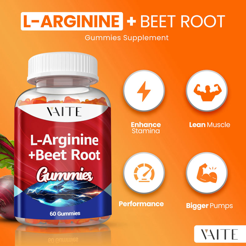 [Australia] - L Arginine Supplement Beet Root Gummies - Double Strength, Energy Boost, Circulation Support and Stamina, Organic Chewable Beets Supplements for Men and Women, Vegan Gummy, Non-GMO, Sugar-Free 1 Pack 