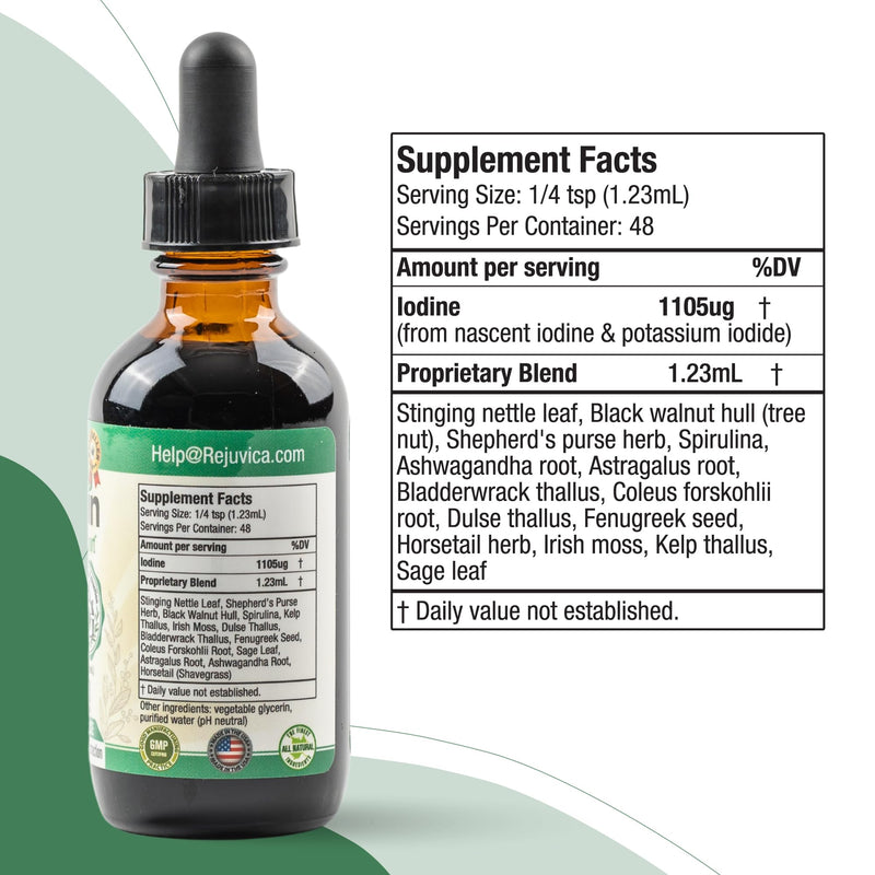 [Australia] - Rejuvica Health Thyrobin - Advanced Thyroid Support Supplement - Liquid Delivery for Better Absorption - Iodine, Stinging Nettle, Kelp, Astragalus, Ashwagandha & More! 