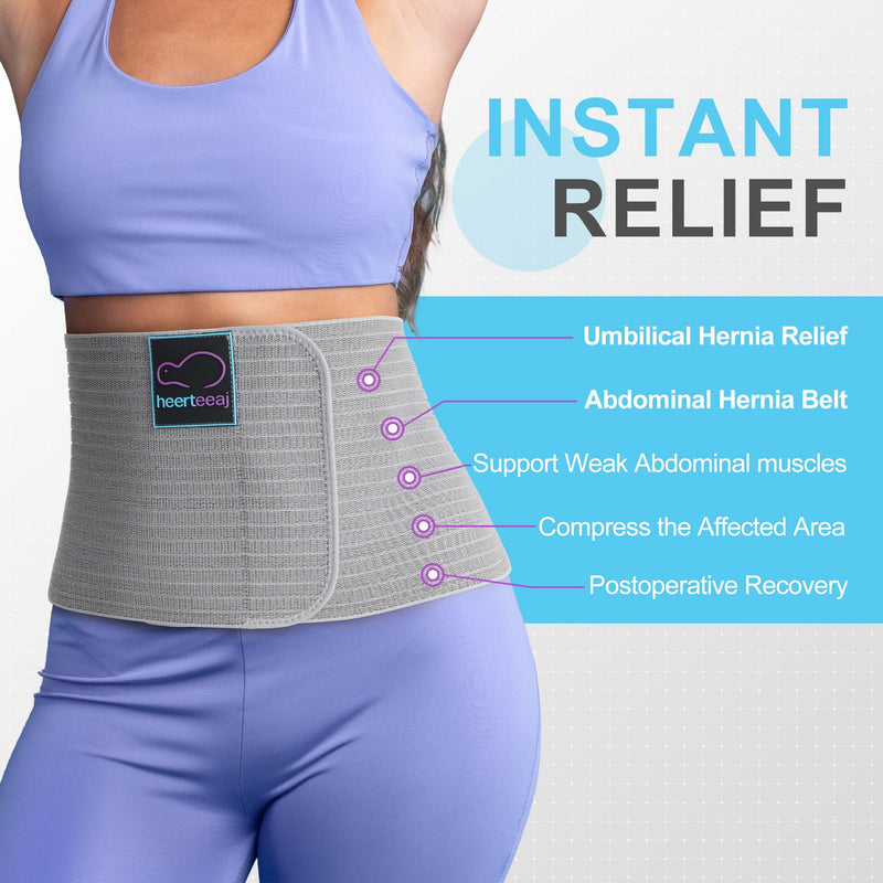 Umbilical Hernia Belt - For Men and Women – Abdominal Hernia Binder for Belly Button Navel Hernia Support, Helps Relieve Pain - for Incisional, Epigastric, Ventral, & Inguinal Hernia Small/Medium