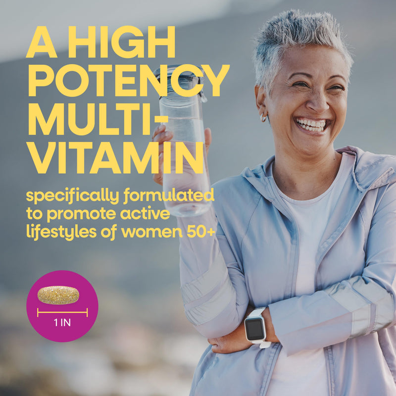 Nature's Way Alive! Women's 50 Plus Ultra Potency Multivitamin, 60 ct | Complete and High Potency Formula with Vitamin D3, C, E, and Methylated B12; Supports Heart, Brain, and Bone Health*. 60 Count (Pack of 1)