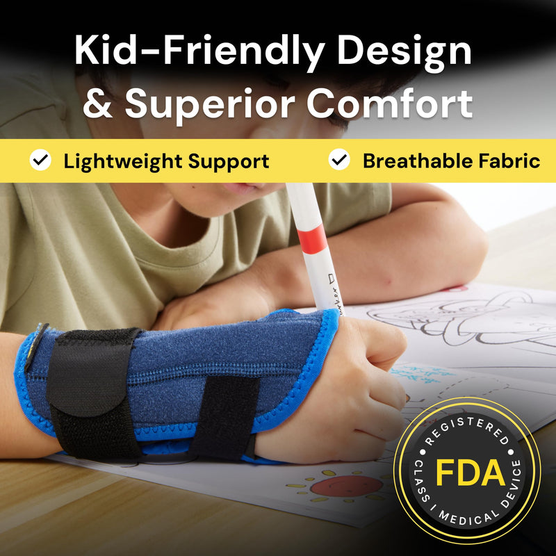 [Australia] - BraceUP Stabilized Kids Wrist Brace- Youth Wrist Support, Kids Wrist Splint, Child Wrist Brace for Daily Use, Boys and Girls height 3‚Äô3‚Äù to 4‚Äô11‚Äù, size 3-12 (Left Hand) Left Hand 
