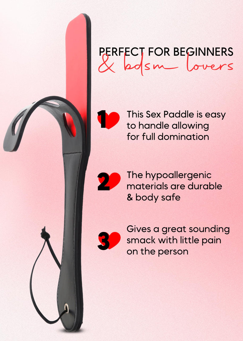[Australia] - SM Paddle Black Flogger Whip Crop and Mask Fetish Set Paddle Spanking Sex Blindfold for Spanking Adults 
