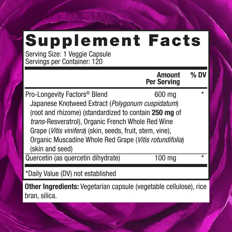 [Australia] - Reserveage Beauty, Resveratrol 250 mg, Antioxidant Supplement for Heart and Cellular Health, Supports Healthy Aging and Immune System, Paleo, Keto, 120 Capsules 120 Count (Pack of 1) 
