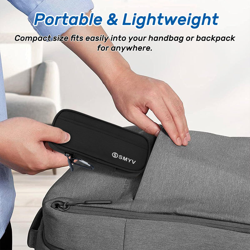 [Australia] - SMYV Insulin Cooler Travel Case with 2 TSA Approved Ice Packs, Medication Cooler for Diabetic Supplies, Compact for Travel and Daily Life (Black) Nylon Black 