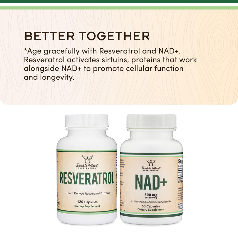 NAD+ 500mg, Energy + Healthy Aging, 95% Pure Single-Ingredient, 60 Capsules | Clean Daily Energy, Supports Anti Aging + Cell Regeneration, Real Single-Ingredient NAD+, Vegan + Non-GMO, 30-Day Supply