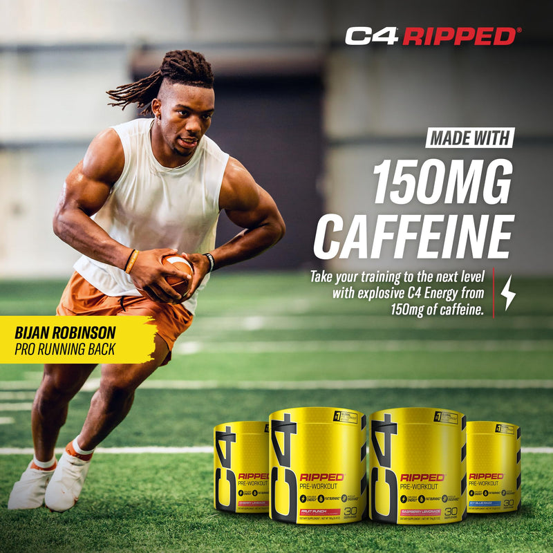 [Australia] - Cellucor C4 Ripped Pre Workout Powder for Energy, Beta Alanine, Sugar Free Energy Supplement Preworkout for Men & Women - 150mg Caffeine + Creatine-Free - ICY Blue Razz - 30 Servings 6.3 Ounce (Pack of 1) 