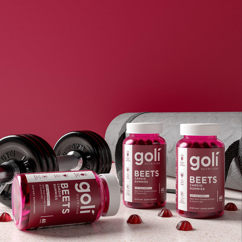 Goli Beets Cardio Gummies | 100mg CoQ10 & Beet Root Extract | Heart Health & Antioxidant | Gluten-Free, Vegan, Non-GMO & Gelatin-Free | Nature's Great Superfood | 60 Gummies 60 count (Pack of 1)
