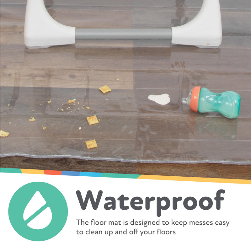 [Australia] - Nuby High Chair Square Floor Mat - Waterproof and Clear Floor Mat - Protects Floor from Spills and Messes - 49.5" x 49.5" 