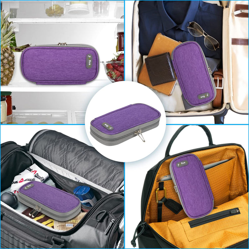 [Australia] - YOUSHARES Insulin Cooler Bag - Medication Cooler Box Diabetic Bag for Diabetic Supplies Keep Supplies Safe and Cold, Diabetes Pen Case Small for Travel Airplane (Purple) 03-Purple 