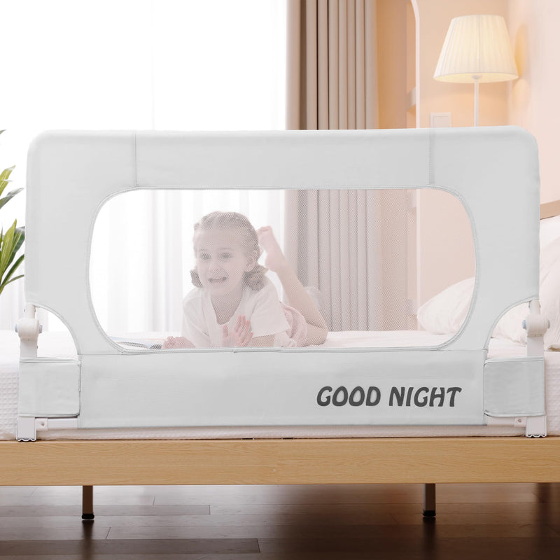 [Australia] - UBBCARE Bed Rail for Toddlers, 32 Inch Bed Guard Rail, Extra Tall Child Safety Side Crib Rail for Baby, Kids, Fit for Twin, Full, Queen, King Size Beds - White 32" White 1 Side 