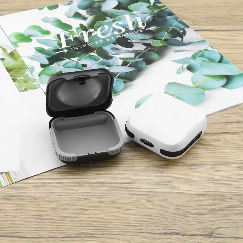 Create idea 2Pcs Hearing Aid Storage Box Hearing Aid Hard Case Protective Box Hearing Aid Container Hearing Aid Accessories 6.5x6.5x2.8cm ABS