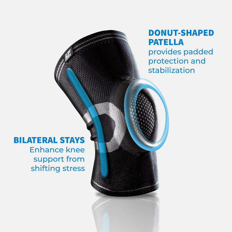 LP 170XT Compression Knee Sleeve with Silicone Pad & Bilateral Stays – Breathable Knee Support for Enhanced Sports Performance in Running, Basketball, Soccer, Tennis, Gym Workouts, Hiking – Optimal Joint Stability for Active Athletes (Black, Extra Larg...