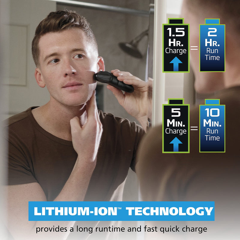 [Australia] - Wahl Compact Rechargeable Lithium Ion Shaver Kit with Hygienic Rinseable Foils & Cutter Bar with Dual Flexible Foils That Move with The Contours of Your Face - 7065 