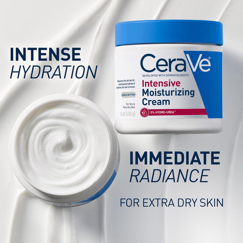 CeraVe Intensive Moisturizing Cream with Shea Butter for Dry Skin, 19oz | Skin Care, Instant Hydration, Skincare, Body Care, Skin Barrier Repair, Body Cream, Fragrance Free, Extremely Dry Skin
