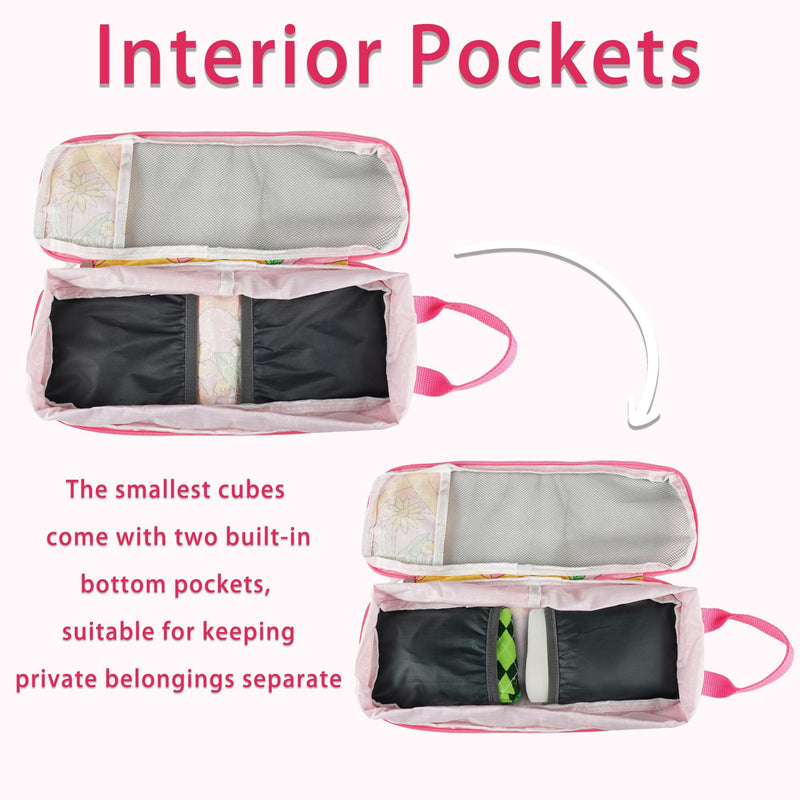 7 Pcs Compression Packing Cubes for Travel Luggage, Lightweight Suitcase Organizer Bags Set, Compression Packaging Cube for Travel Essentials, Packing Cubes for Carry on Suitcase Macaron