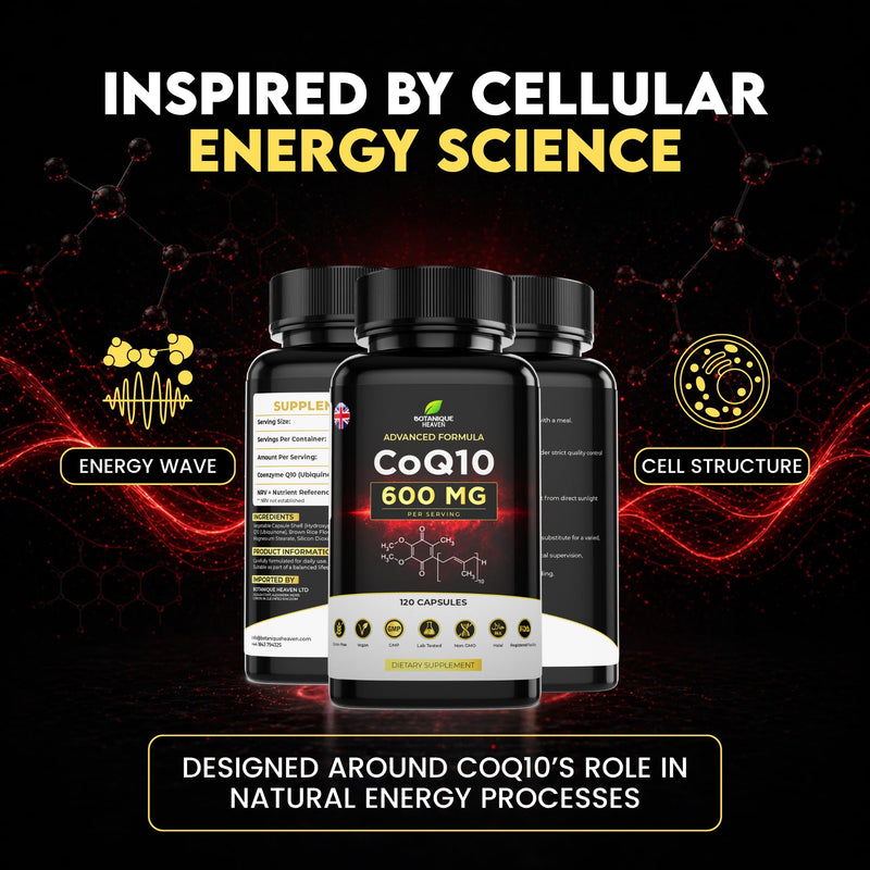 CoQ10 600mg Per Capsule – High Potency Coenzyme Q10 (Ubiquinone) – 120 Vegan Capsules – One Per Day – Clean Formula – Non-GMO & Gluten Free Supplement