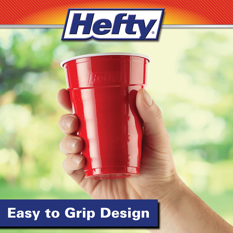 [Australia] - Hefty Party On Disposable Plastic Cups, Red, 18 Ounce, 50 Count 50 Count (Pack of 1) 