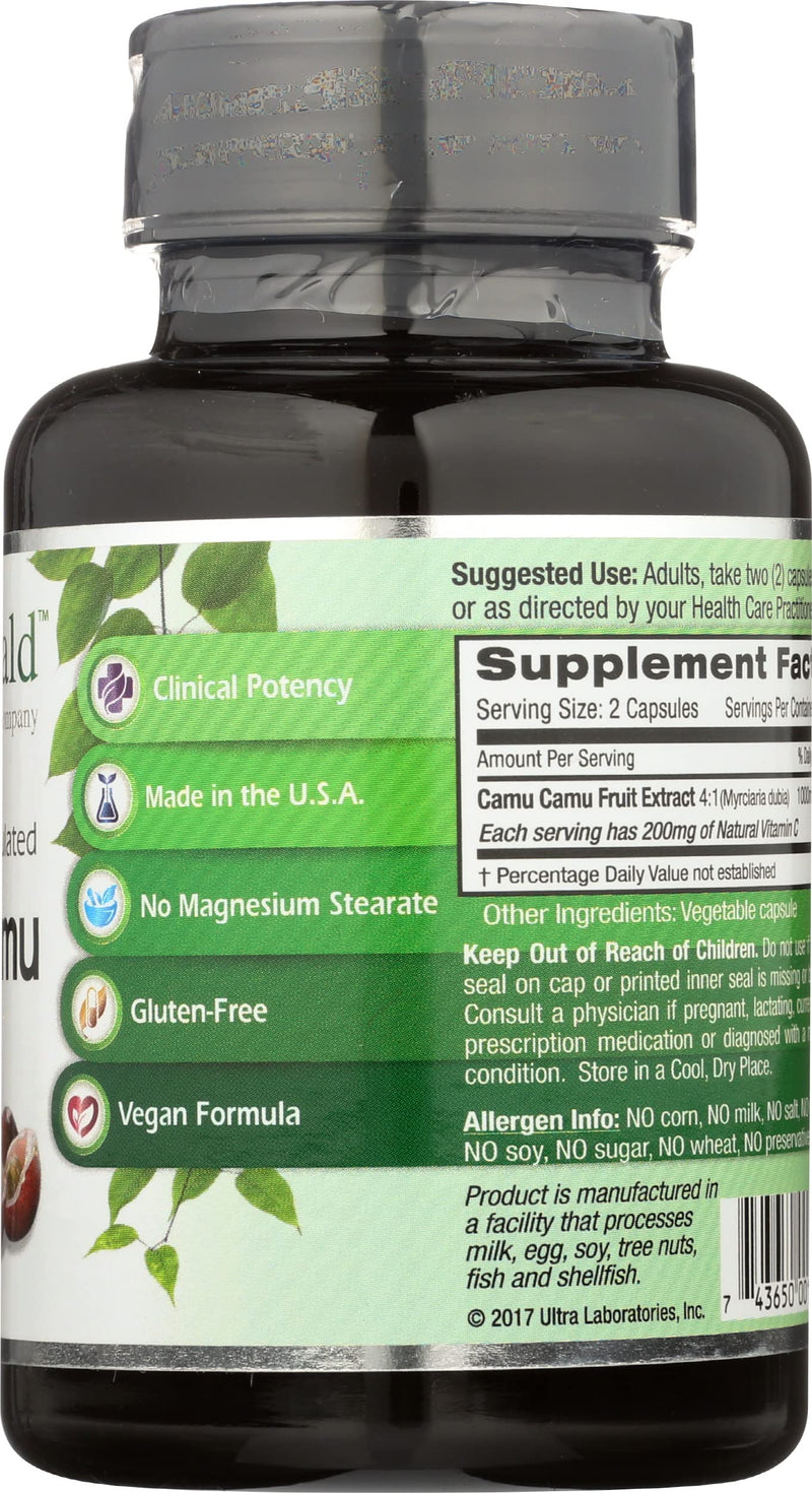Emerald Labs Camu Camu - Plant-Sourced Vitamin C, Bioflavonoids, Amino Acids & B Vitamins - Gluten-Free, Vegan - 60 Vegetable Capsules (30-Day Supply) | Plant-Sourced Vitamin C, Bioflavonoids, Amino Acids & B Vitamins, Gluten-Free, Vegan