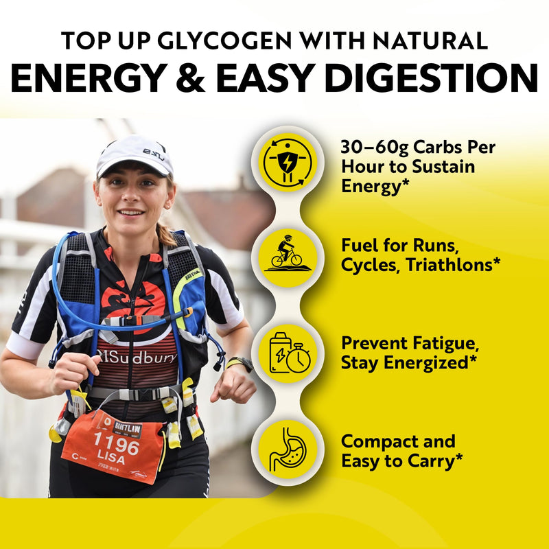 Organic Honey Energy Gels with Electrolytes (10 Pack). 25g Natural Carbohydrate from Glucose and Fructose for Running, Cycling, Team Sports and All Activities. 10