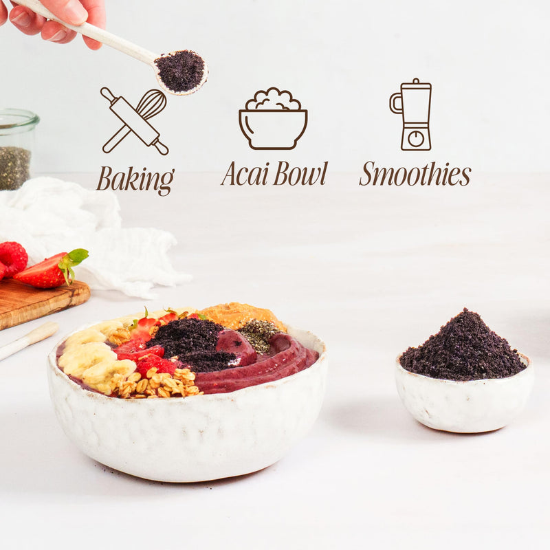 Sevenhills Wholefoods Organic Raw Acai Berry Powder 200g, Freeze-Dried 200 g (Pack of 1)