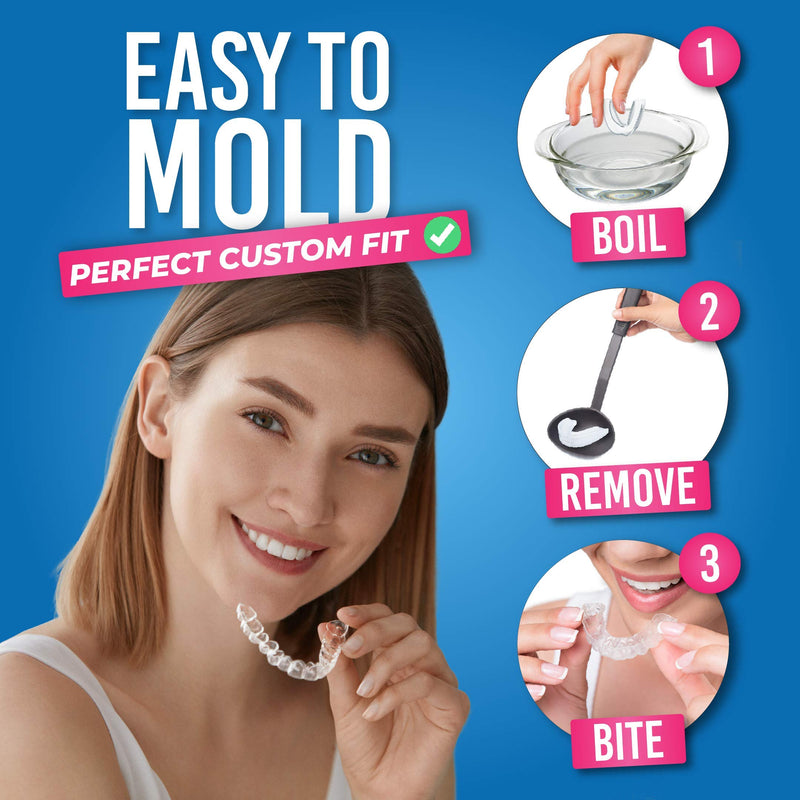 [Australia] - HONEYBULL Anti Grinding Guard Set | Comes in 2 Sizes for Light and Heavy Grinding | Comfortable Custom Mouth Guard for Nighttime Teeth Grinding (Thick, 6, Count) Thick 