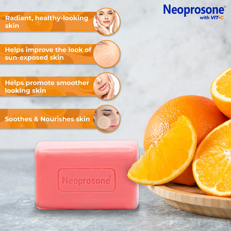 Neoprosone, Skin Brightening Soap | 7oz / 200g | Exfoliating, Cleansing Bar, Helps to Reduce Spots on: Knees, Elbows, Face, Private Areas | For Women and Men, with Vitamin C and Castor Oil 0.04 Ounce (Pack of 1)