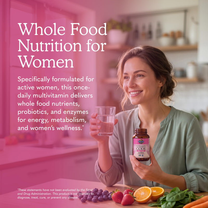 Garden of Life Vitamin Code Raw One for Women, Once Daily Women's Multivitamin - 75 Capsules, One a Day Vitamins Whole Food Iron, Probiotics for Digestive Health, Gluten Free Vegetarian 75 Count (Pack of 1)