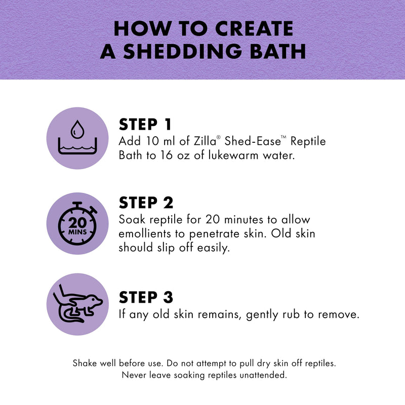 Zilla Shed-Ease Reptile Bath, Shedding Support and Penetrating Bath for All Lizards and Snakes 8 Fl Oz (Pack of 1) - PawsPlanet Australia