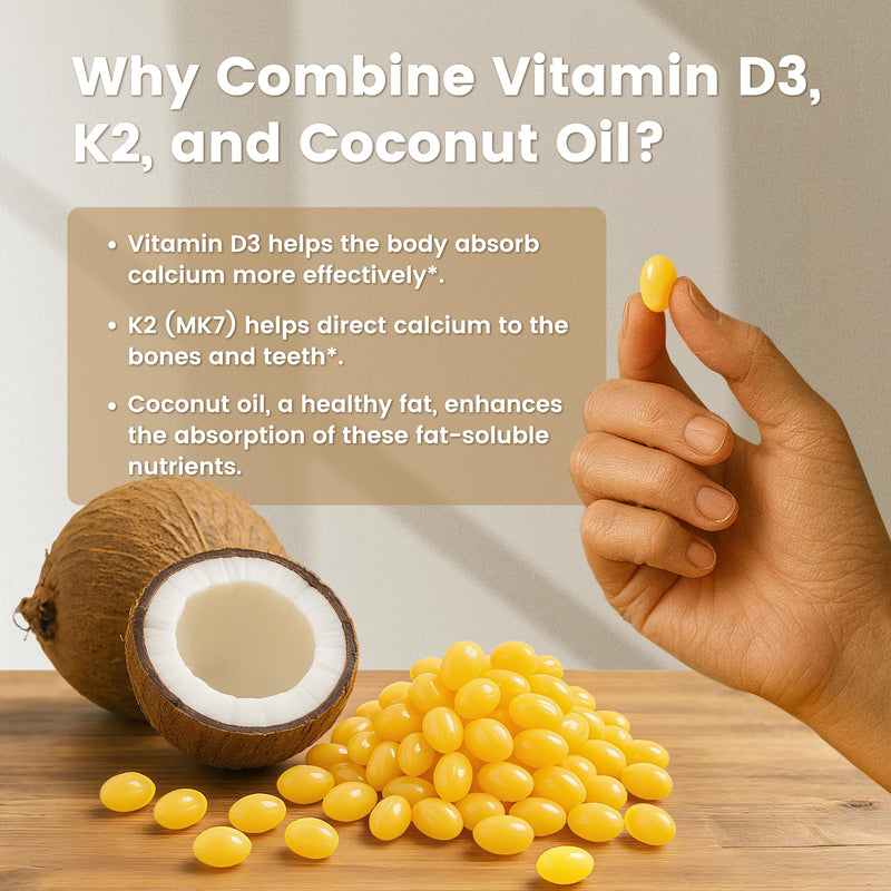 [Australia] - VEV Corefeel Vitamin D3 K2 10,000 IU, 200 mcg MK-7, 300 Coconut Oil Softgels, 2 in 1 Vitamins Supplement D & K (Include MK7), Easy to Swallow, Supports Calcium Absorption, Bone Health Unflavored 10000 IU Softgels 300 Count (Pack of 1) 